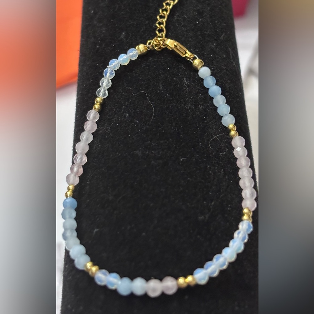 Gold and Pastel Beaded Bracelet